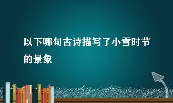 以下哪句古诗描写了小雪时节的景象