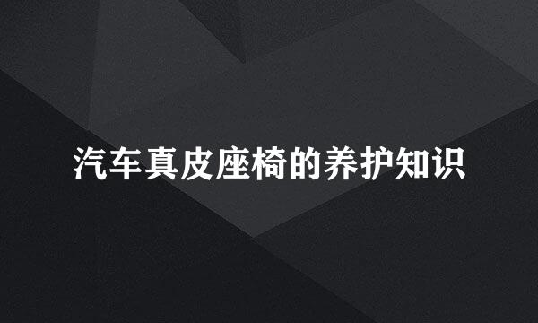 汽车真皮座椅的养护知识