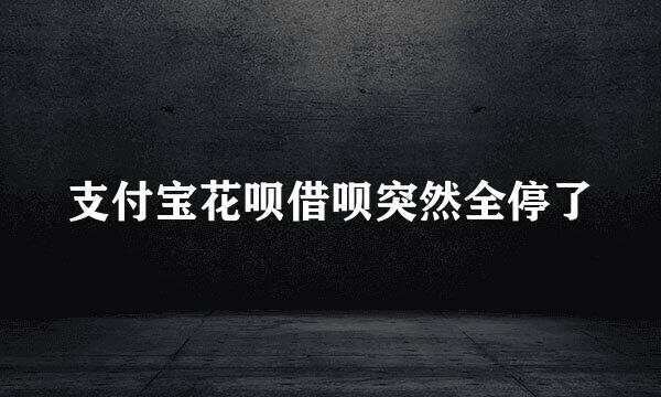 支付宝花呗借呗突然全停了