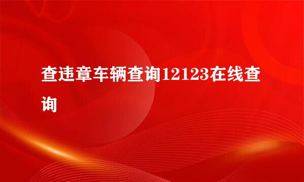 查违章车辆查询12123在线查询