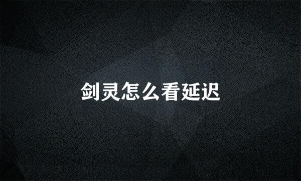 剑灵怎么看延迟