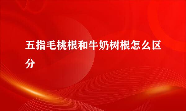 五指毛桃根和牛奶树根怎么区分