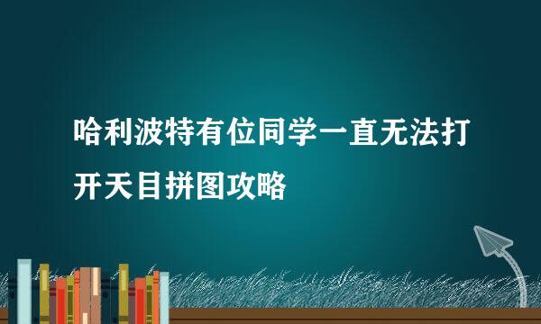哈利波特有位同学一直无法打开天目拼图攻略