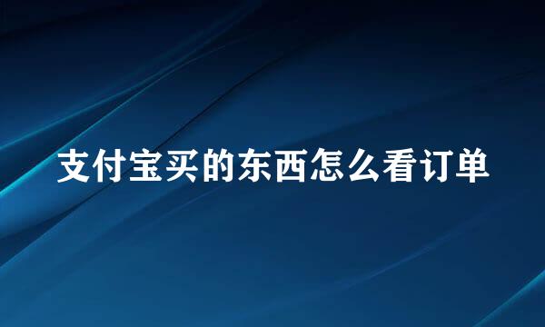 支付宝买的东西怎么看订单