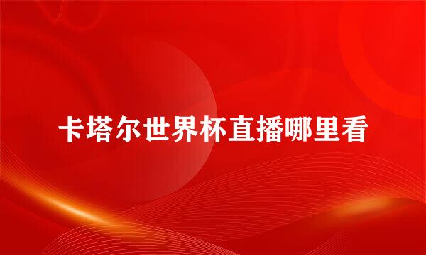 卡塔尔世界杯直播哪里看