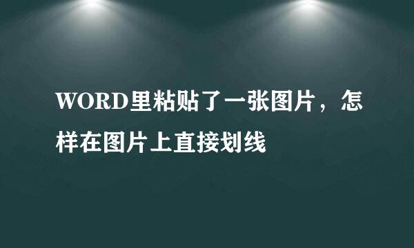 WORD里粘贴了一张图片，怎样在图片上直接划线