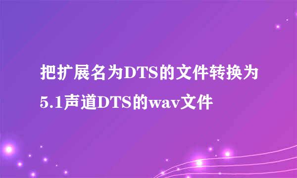 把扩展名为DTS的文件转换为5.1声道DTS的wav文件