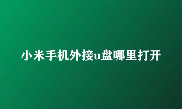 小米手机外接u盘哪里打开