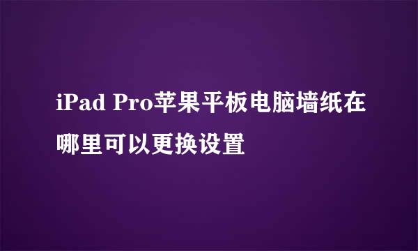 iPad Pro苹果平板电脑墙纸在哪里可以更换设置