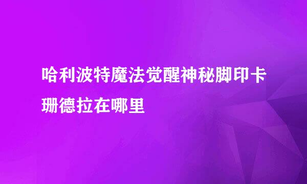 哈利波特魔法觉醒神秘脚印卡珊德拉在哪里