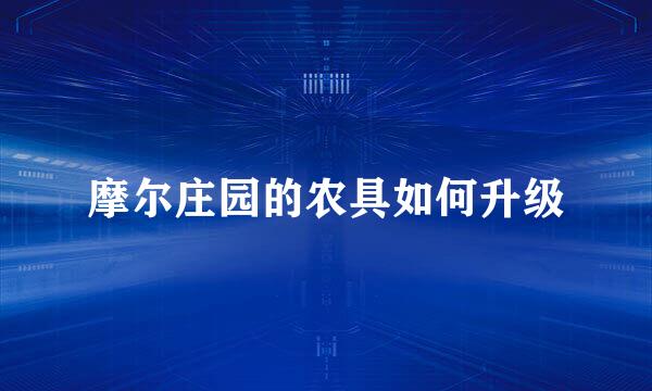 摩尔庄园的农具如何升级