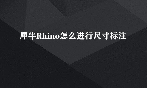 犀牛Rhino怎么进行尺寸标注