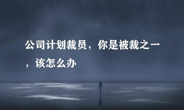 公司计划裁员，你是被裁之一，该怎么办