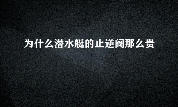 为什么潜水艇的止逆阀那么贵