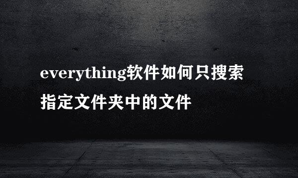 everything软件如何只搜索指定文件夹中的文件