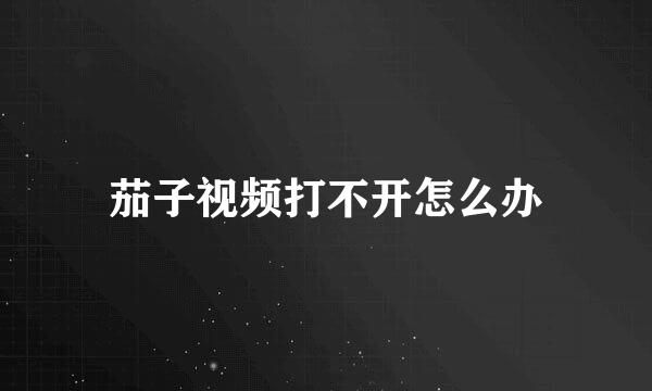 茄子视频打不开怎么办