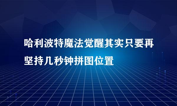 哈利波特魔法觉醒其实只要再坚持几秒钟拼图位置