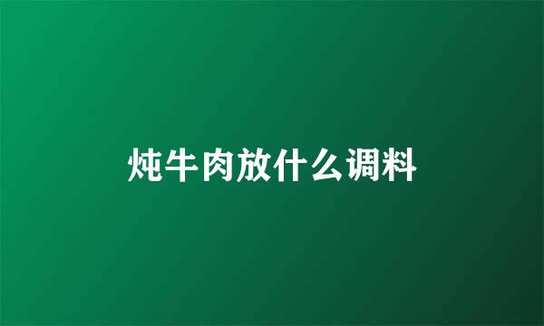 炖牛肉放什么调料
