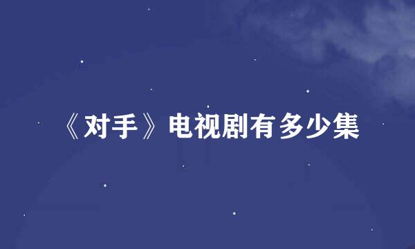 《对手》电视剧有多少集