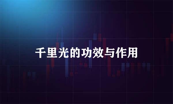 千里光的功效与作用