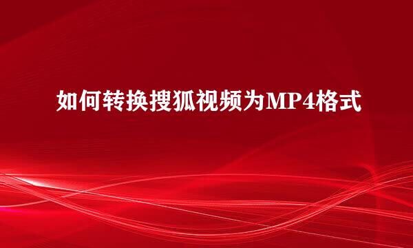 如何转换搜狐视频为MP4格式