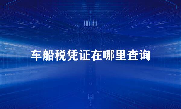 车船税凭证在哪里查询