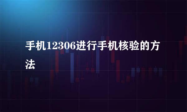 手机12306进行手机核验的方法