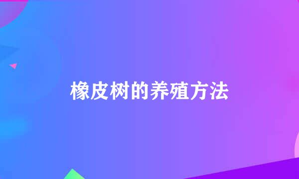 橡皮树的养殖方法