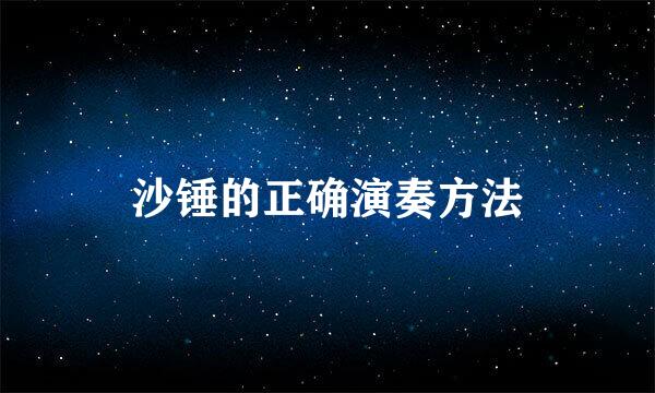 沙锤的正确演奏方法