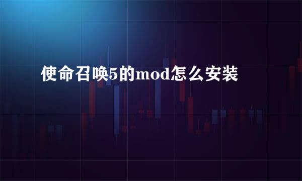 使命召唤5的mod怎么安装
