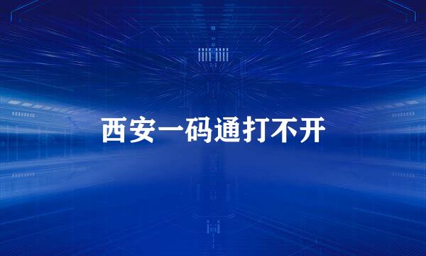 西安一码通打不开