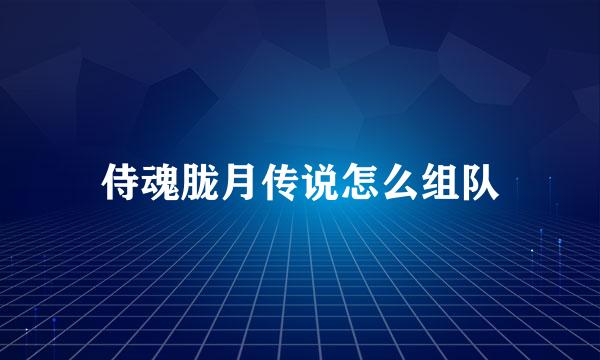 侍魂胧月传说怎么组队