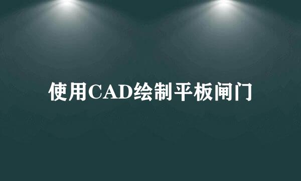 使用CAD绘制平板闸门