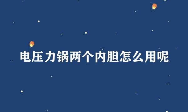 电压力锅两个内胆怎么用呢