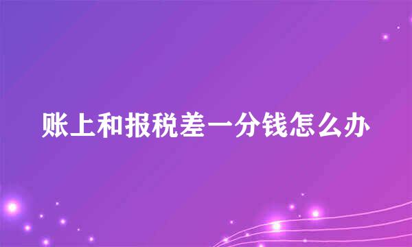 账上和报税差一分钱怎么办