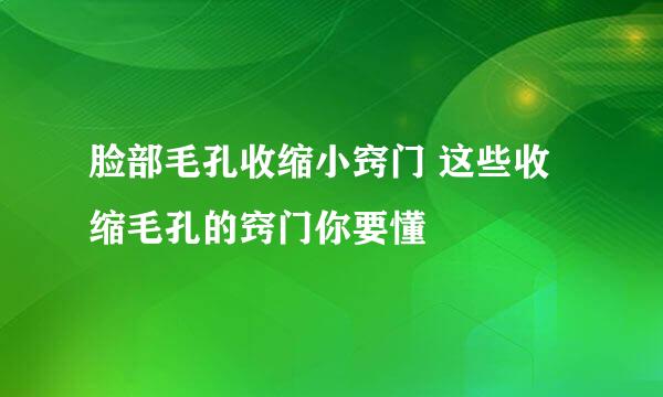 脸部毛孔收缩小窍门 这些收缩毛孔的窍门你要懂