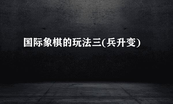 国际象棋的玩法三(兵升变)