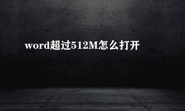 word超过512M怎么打开