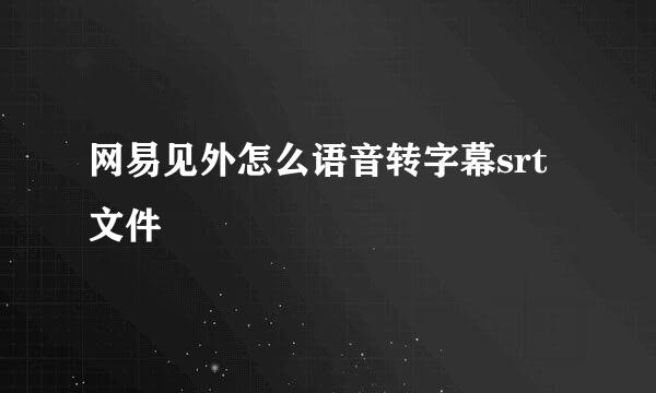 网易见外怎么语音转字幕srt文件
