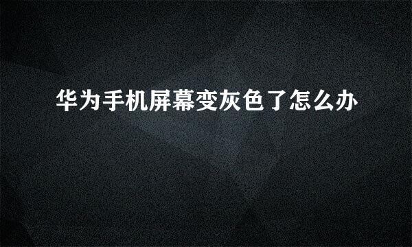 华为手机屏幕变灰色了怎么办
