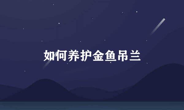 如何养护金鱼吊兰