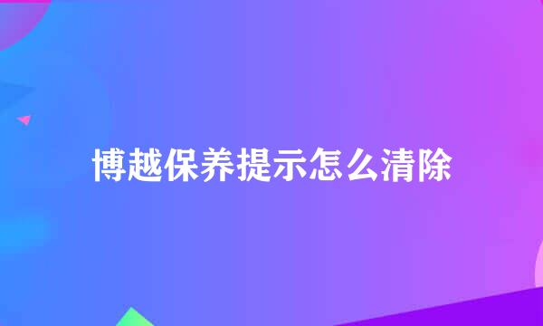 博越保养提示怎么清除