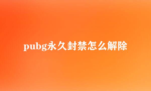 pubg永久封禁怎么解除