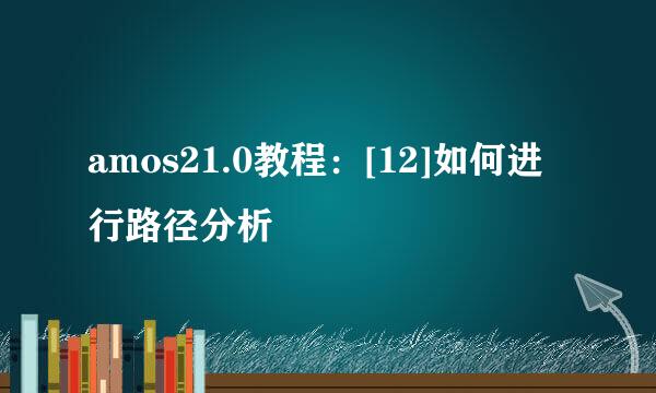 amos21.0教程：[12]如何进行路径分析