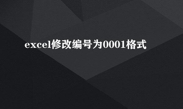 excel修改编号为0001格式