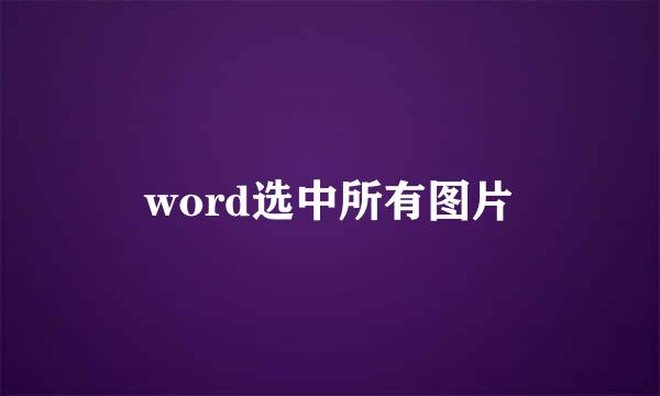 word选中所有图片