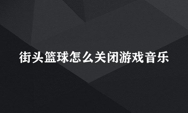 街头篮球怎么关闭游戏音乐