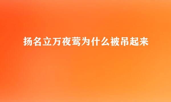 扬名立万夜莺为什么被吊起来