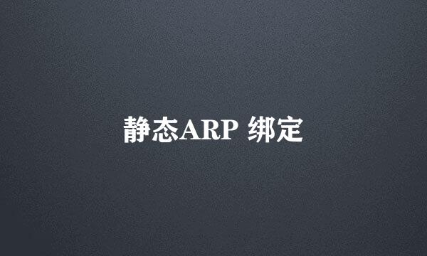 静态ARP 绑定