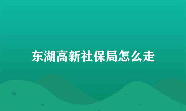 东湖高新社保局怎么走